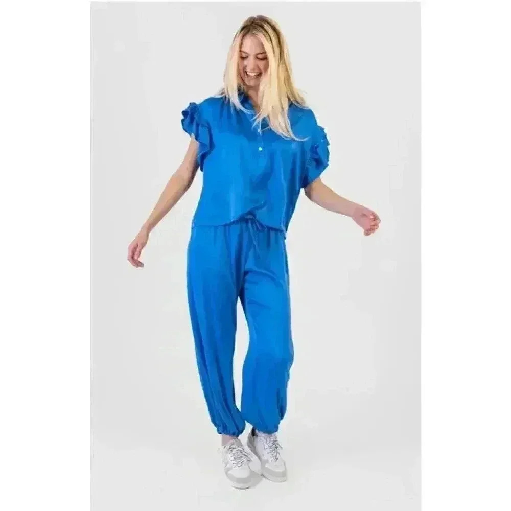 Koch Polysatin Hunter Jogger Pants in Ocean,XS